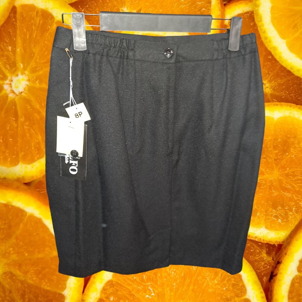 NWT Adolfo Black Skirt Suit Set With Embossed Design Size 8P - Picture 10 of 13